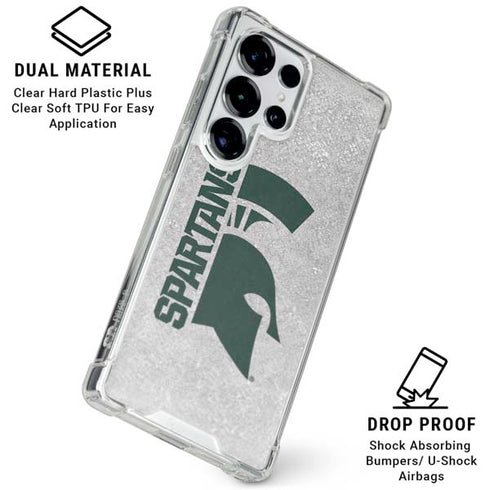 Michigan State University Spartans Half Logo Galaxy S25 Ultra Clear Case